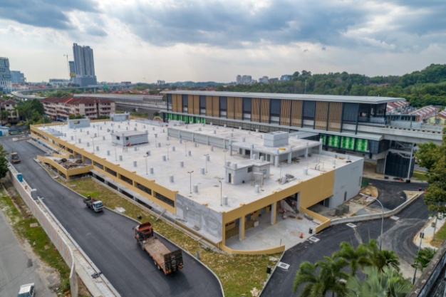 Multi-storey Park and Ride building aerial view