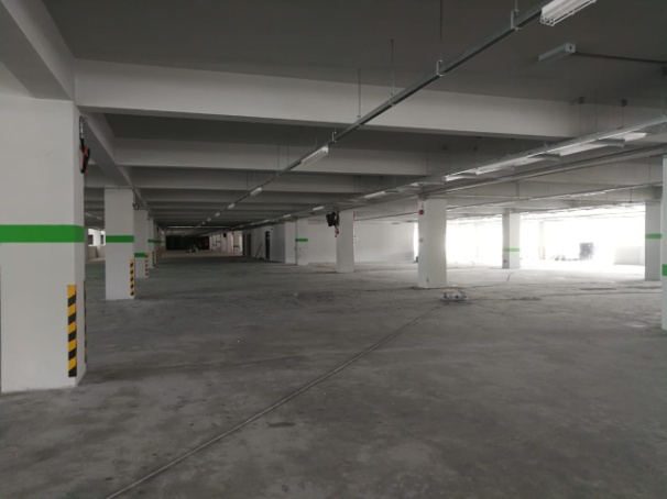 Completed basement parking level