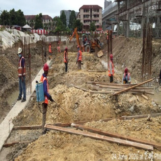 Site excavation and formwork